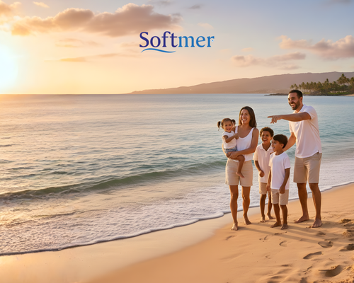 Gia đình hạnh phúc sử dụng sản phẩm nước muối biển SOFTMER